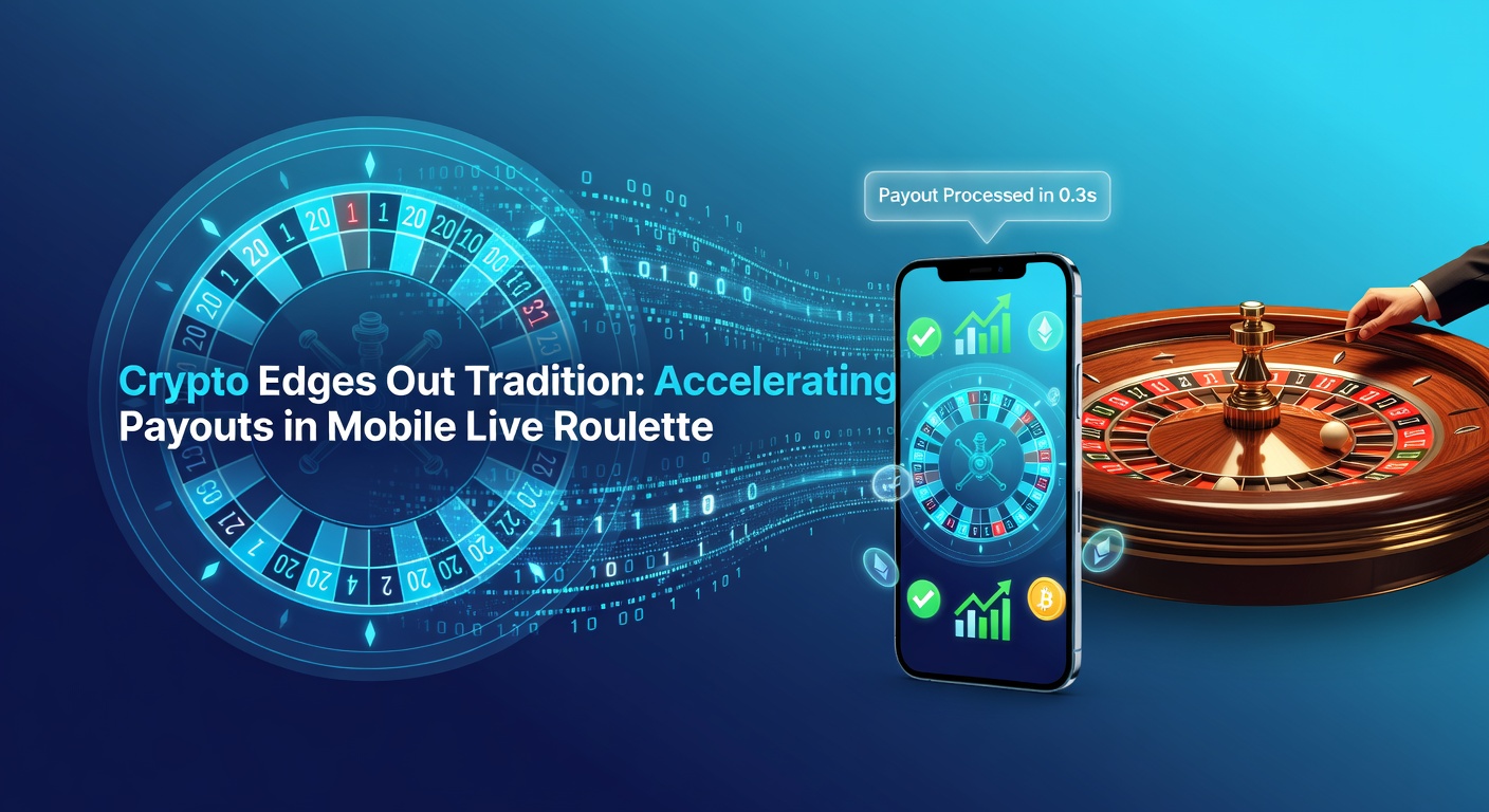 Dynamic mobile live roulette table with cryptocurrency icons highlighting fast payout options on a smartphone screen
