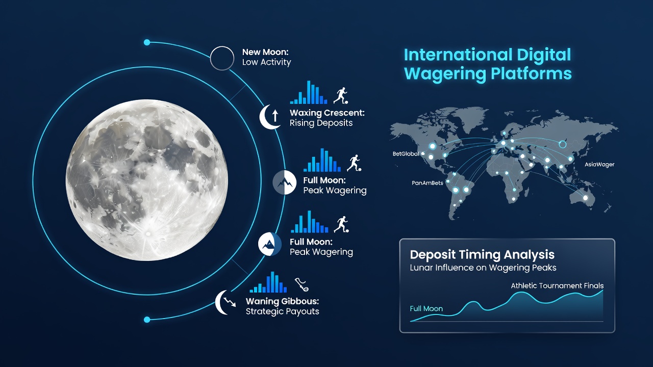 Chart showing lunar phases aligned with deposit volume spikes on global betting platforms during sports events
