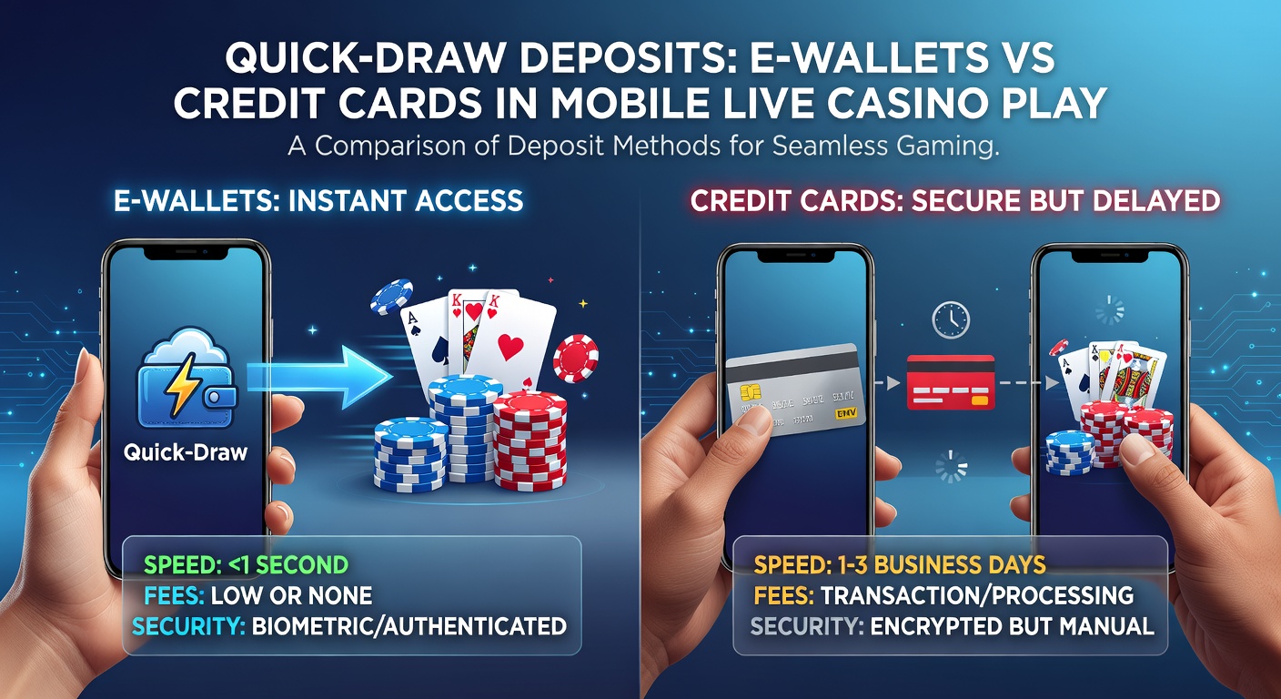 Comparison chart on a tablet screen showing deposit times for e-wallets and credit cards in a live roulette mobile app