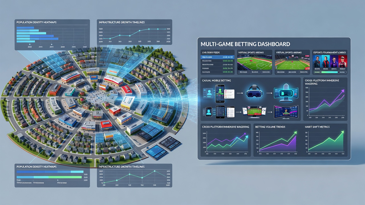 Modern suburban home interior showing multiple devices used for simultaneous digital betting activities